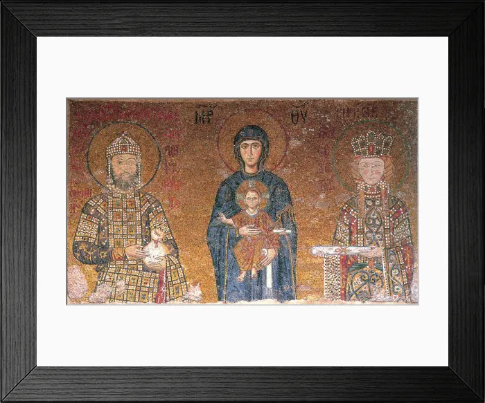 Framed Print : The Virgin with Child between emperor John II Comnenus and his wife, Irene, c1118 Framed Print : The Virgin with Child between emperor John II Comnenus and his wife, Irene, c1118