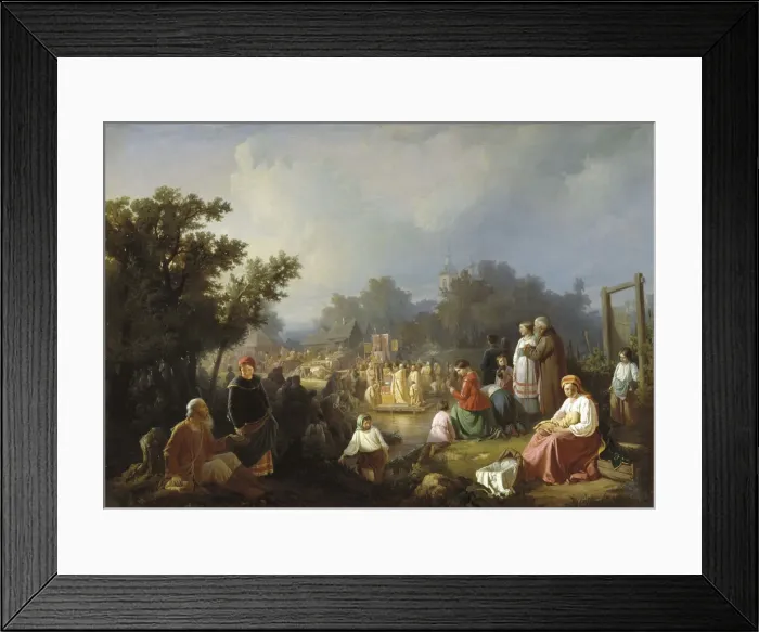 Framed Print : The Blessing of Waters in a country village, 1858 Framed Print : The Blessing of Waters in a country village, 1858