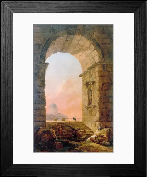 Framed Print : Landscape with an Arch and the St. Peters Basilica in Rome, 1773 Framed Print : Landscape with an Arch and the St. Peters Basilica in Rome, 1773