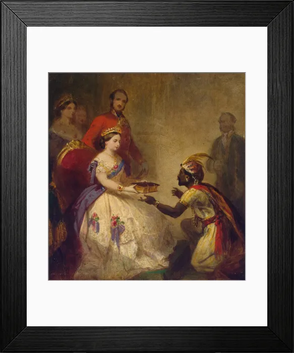 Framed Print : Queen Victoria Giving the Bible to an African Chief, 1861 Framed Print : Queen Victoria Giving the Bible to an African Chief, 1861