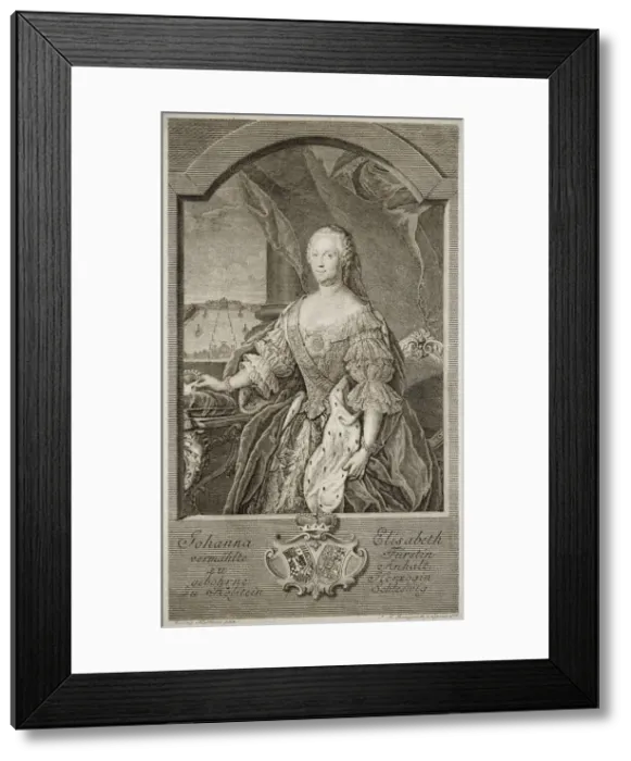 Framed Print : Portrait of Johanna-Elizabeth, Electress of Anhalt-Zerbst (1712-1760), Mother of Catherine II, 1756 Framed Print : Portrait of Johanna-Elizabeth, Electress of Anhalt-Zerbst (1712-1760), Mother of Catherine II, 1756