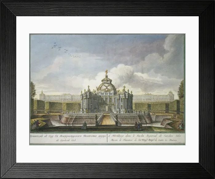 Framed Print : Hermitage Pavilion in the Park at Tsarskoye Selo, 1761 Framed Print : Hermitage Pavilion in the Park at Tsarskoye Selo, 1761