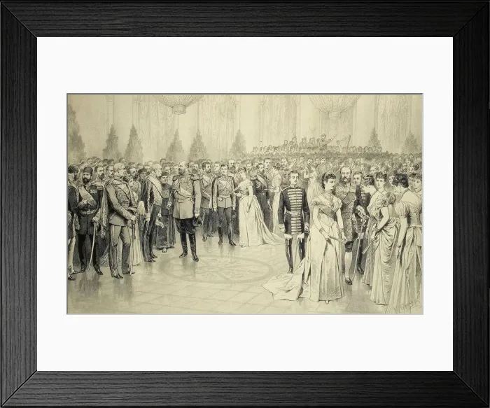 Framed Print : Court Ball in the St Nicholas Hall of the Winter Palace, 1880s Framed Print : Court Ball in the St Nicholas Hall of the Winter Palace, 1880s