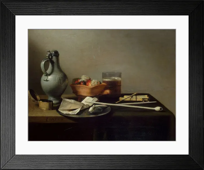 Framed Print : Still Life with Clay Pipes, 1636 Framed Print : Still Life with Clay Pipes, 1636