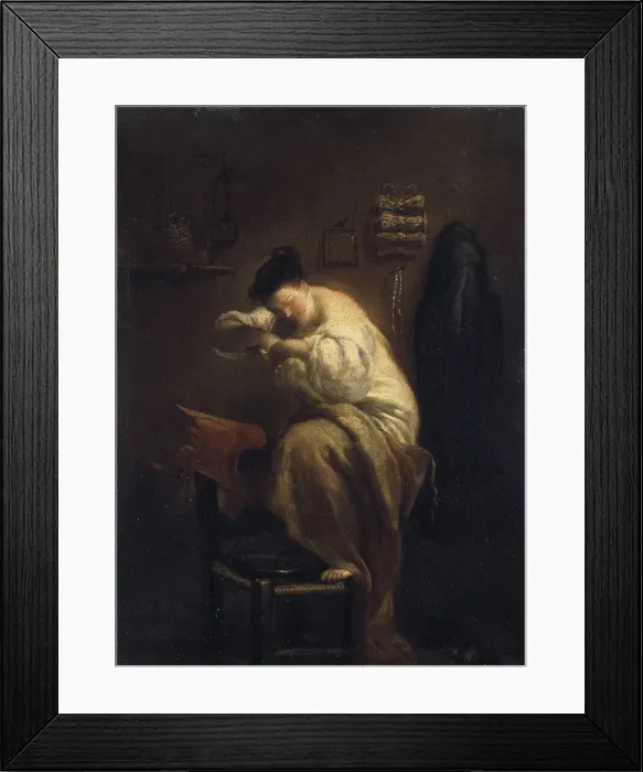 Framed Print : Woman Looking for Fleas, 1710s Framed Print : Woman Looking for Fleas, 1710s