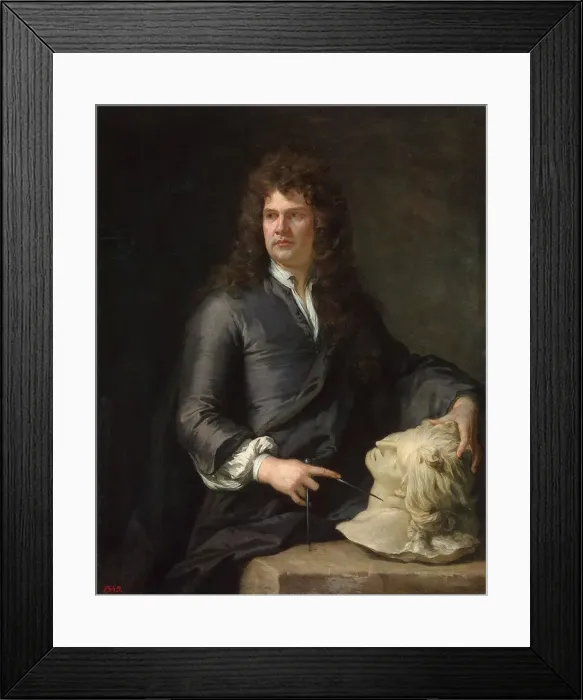Framed Print : Portrait of the wood carver Grinling Gibbons, (1648-1721), before 1690 Framed Print : Portrait of the wood carver Grinling Gibbons, (1648-1721), before 1690
