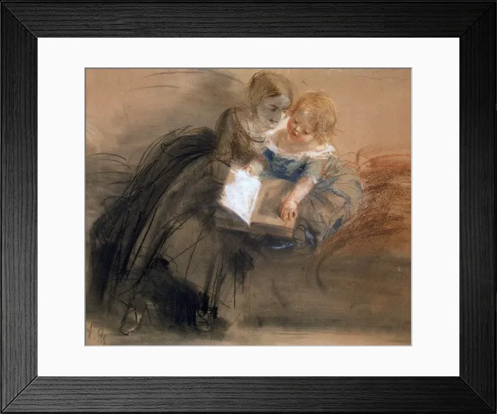 Framed Print : Young Woman with a Child, between 1844 and 1850 Framed Print : Young Woman with a Child, between 1844 and 1850