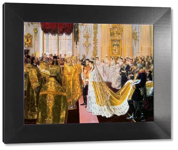 The wedding of Tsar Nicholas II and the Princess Alix of Hesse-Darmstadt on November 26, 1894