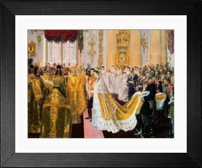 Framed Print : The wedding of Tsar Nicholas II and the Princess Alix of Hesse-Darmstadt on November 26, 1894 Framed Print : The wedding of Tsar Nicholas II and the Princess Alix of Hesse-Darmstadt on November 26, 1894