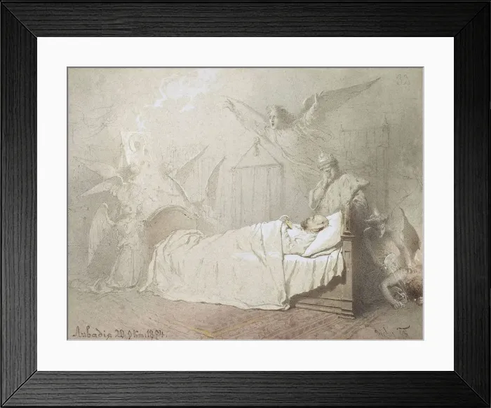 Framed Print : Alexander III on his Deathbed Surrounded by Angels, 1895 Framed Print : Alexander III on his Deathbed Surrounded by Angels, 1895