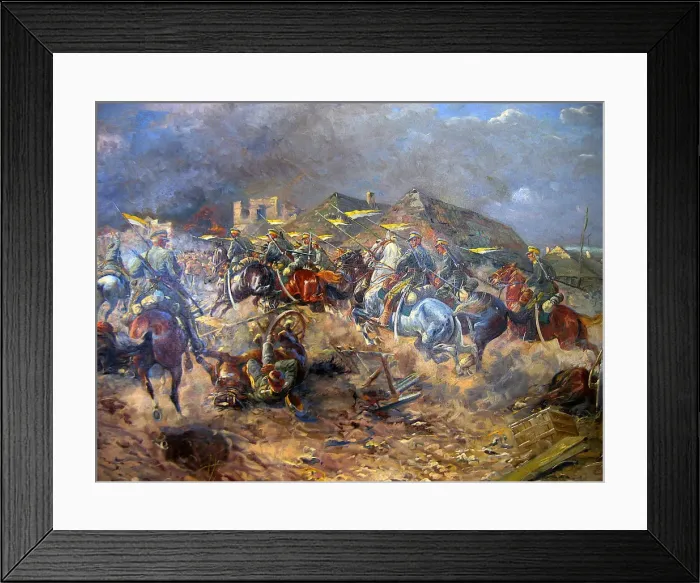 Framed Print : Attack of Polish Uhlans on Bolsheviks near Sloutsk, 1919, 1920 Framed Print : Attack of Polish Uhlans on Bolsheviks near Sloutsk, 1919, 1920