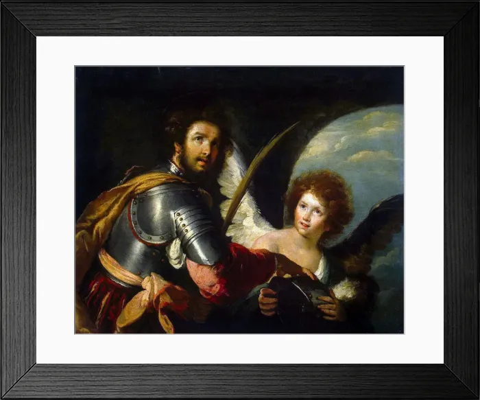 Framed Print : Saint Secundus and Angel, c1640 Framed Print : Saint Secundus and Angel, c1640
