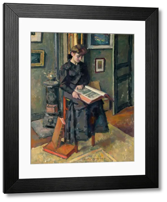 Framed Print : Young Girl with a Book, c1906 Framed Print : Young Girl with a Book, c1906