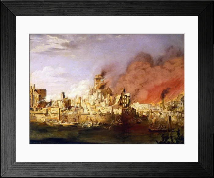 Framed Print : The Great Fire of Hamburg on 5th May 1842 Framed Print : The Great Fire of Hamburg on 5th May 1842