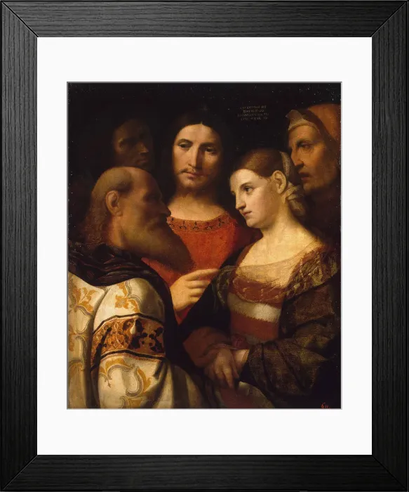 Framed Print : Christ and the Woman Taken in Adultery, 1510 Framed Print : Christ and the Woman Taken in Adultery, 1510