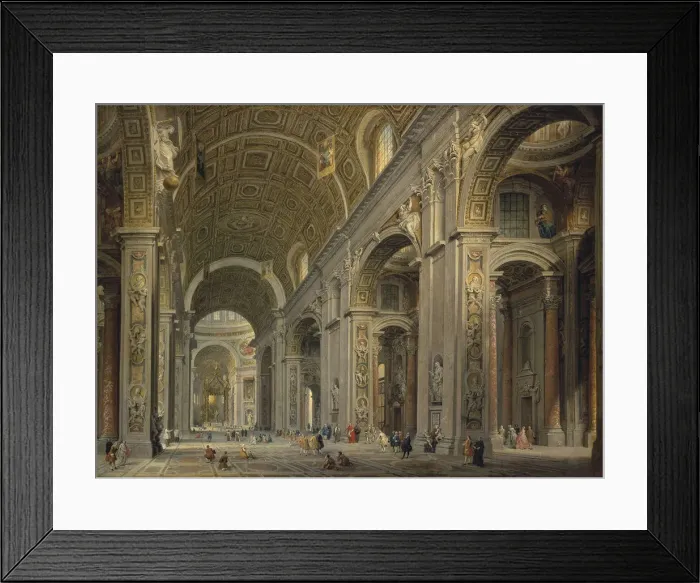 Framed Print : Interior of the Basilica of Saint Peter in Rome, 1750s Framed Print : Interior of the Basilica of Saint Peter in Rome, 1750s