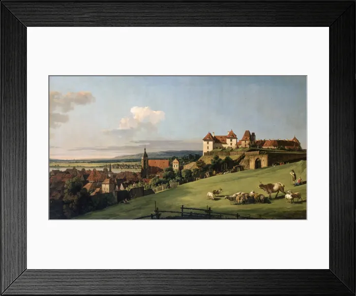 Framed Print : View of Pirna from the Sonnenstein Castle, 1750s Framed Print : View of Pirna from the Sonnenstein Castle, 1750s