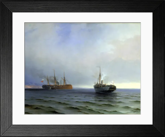 Framed Print : Capture of the Turkish military transport Messina, 13th December 1877 Framed Print : Capture of the Turkish military transport Messina, 13th December 1877