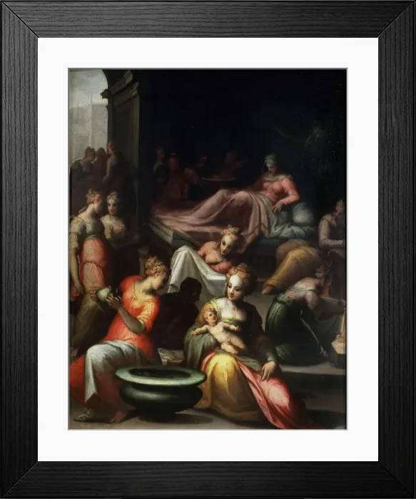 Framed Print : The Nativity of John the Baptist, 16th century. Artist: Giovanni Battista Naldini Framed Print : The Nativity of John the Baptist, 16th century. Artist: Giovanni Battista Naldini