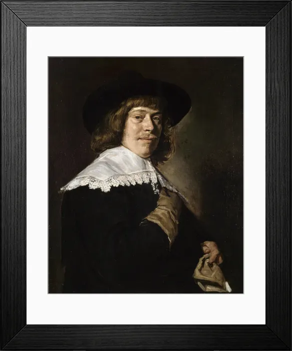 Framed Print : Portrait of a Young Man Holding a Glove, c1650. Artist: Frans Hals Framed Print : Portrait of a Young Man Holding a Glove, c1650. Artist: Frans Hals