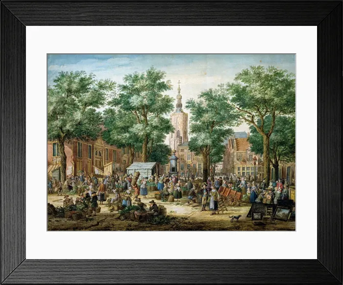 Framed Print : The Big Green Market in The Hague, 1769. Artist: Paulus Constantijn la Fargue Framed Print : The Big Green Market in The Hague, 1769. Artist: Paulus Constantijn la Fargue