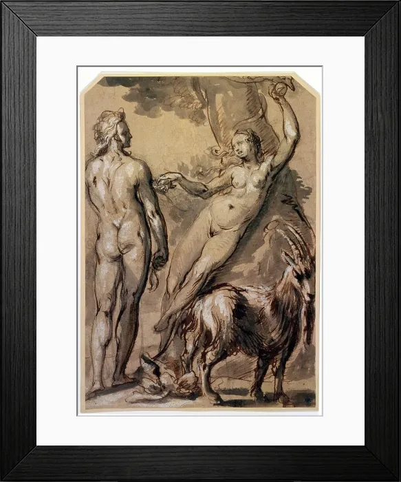 Framed Print : Adam and Eve. The Fall, late 1590s. Artist: Gerrit Pietersz Framed Print : Adam and Eve. The Fall, late 1590s. Artist: Gerrit Pietersz