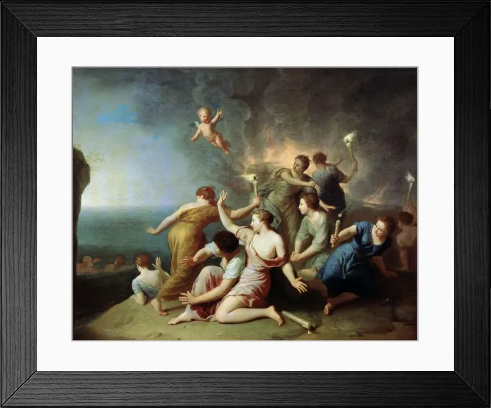 Framed Print : Nymphs Burning the Ship of Telemachus, 1746. Artist: Henri Antoine de Favannes Framed Print : Nymphs Burning the Ship of Telemachus, 1746. Artist: Henri Antoine de Favannes