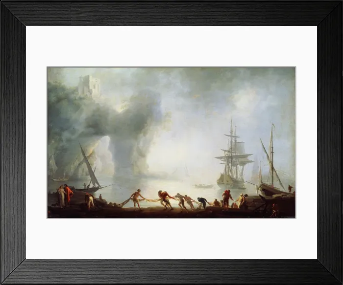 Framed Print : Dawn over Capri. Mist, c1745. Artist: Claude-Joseph Vernet Framed Print : Dawn over Capri. Mist, c1745. Artist: Claude-Joseph Vernet
