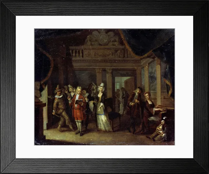 Framed Print : A House Concert, 18th century. Artist: Jan Josef Horemans the elder Framed Print : A House Concert, 18th century. Artist: Jan Josef Horemans the elder