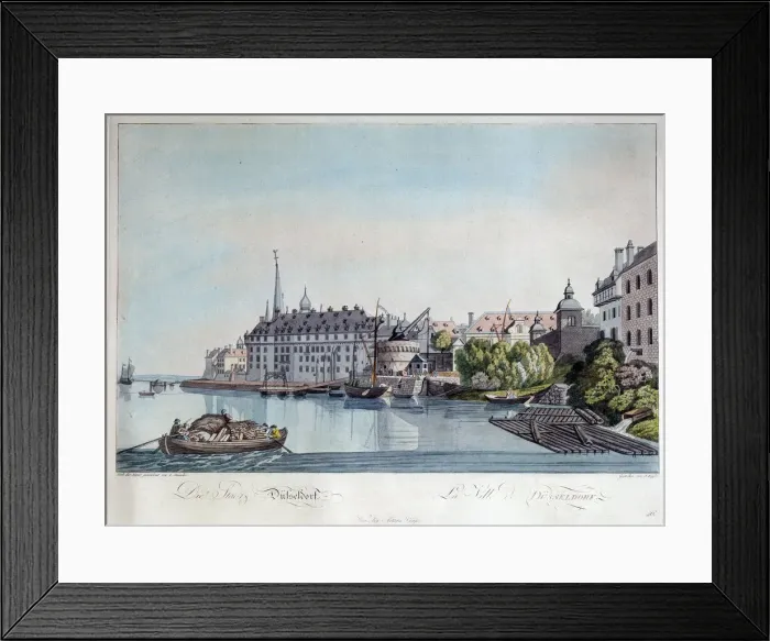 Framed Print : View of Dusseldorf before the French Bombardment on October 6th, 1794, 1798. Artist: Johann Ziegler Framed Print : View of Dusseldorf before the French Bombardment on October 6th, 1794, 1798. Artist: Johann Ziegler
