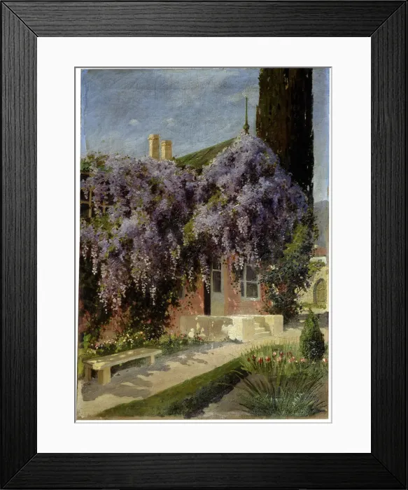 Framed Print : A House Entwined with Wisteria, late 19th or 20th century. Artist: Mikhail Alisov Framed Print : A House Entwined with Wisteria, late 19th or 20th century. Artist: Mikhail Alisov