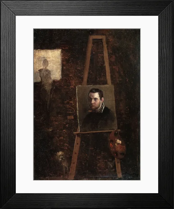 Framed Print : Self-portrait, c1604. Artist: Annibale Carracci Framed Print : Self-portrait, c1604. Artist: Annibale Carracci