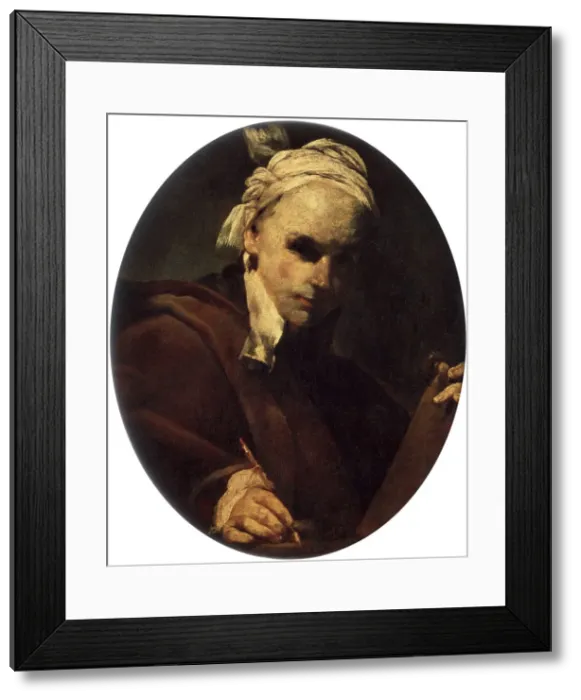 Framed Print : Self-portrait, c1700. Artist: Giuseppe Maria Crespi Framed Print : Self-portrait, c1700. Artist: Giuseppe Maria Crespi