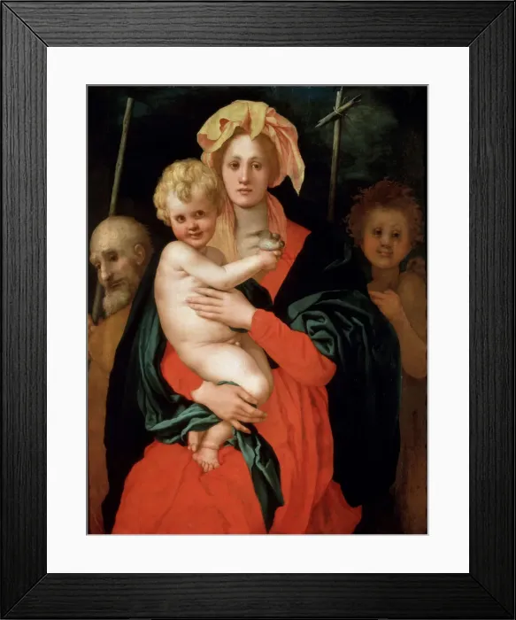 Framed Print : Madonna and Child with Saint Joseph and John the Baptist, 1520s. Artist: Jacopo Pontormo Framed Print : Madonna and Child with Saint Joseph and John the Baptist, 1520s. Artist: Jacopo Pontormo