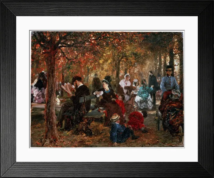Framed Print : In the Jardin de Luxembourg (A reminiscence of the Jardin de Luxembourg), 1876. Artist: Adolph Menzel Framed Print : In the Jardin de Luxembourg (A reminiscence of the Jardin de Luxembourg), 1876. Artist: Adolph Menzel