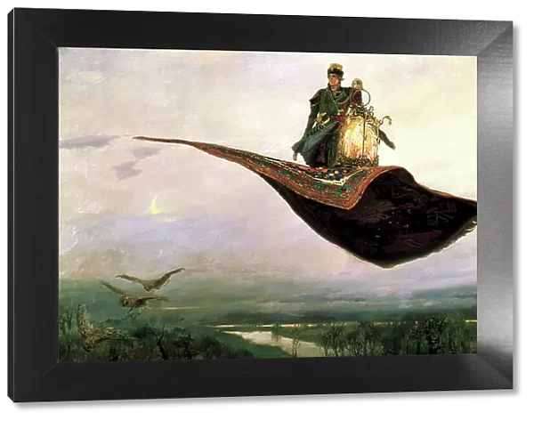 Riding a Flying Carpet, 1880. Artist: Viktor Mihajlovic Vasnecov