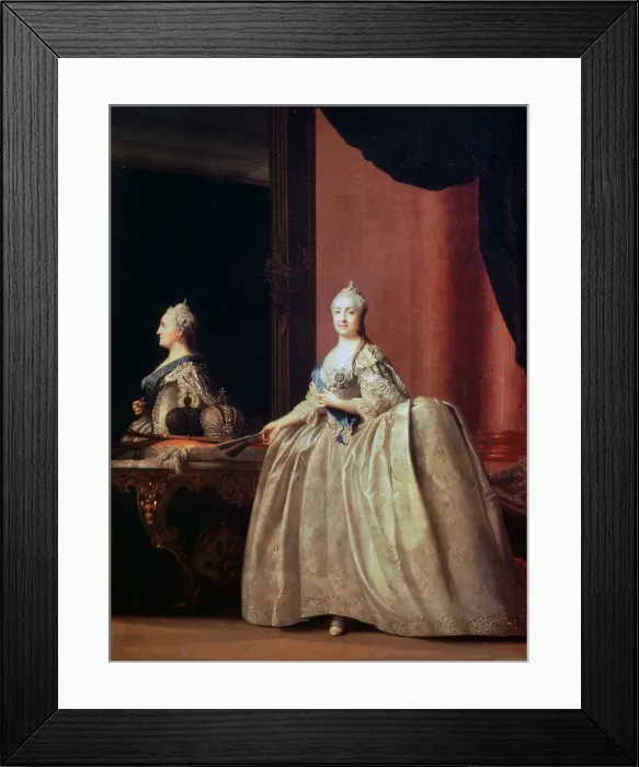 Framed Print : Empress Catherine II before the Mirror, 1779. Artist: Vigilius Erichsen Framed Print : Empress Catherine II before the Mirror, 1779. Artist: Vigilius Erichsen