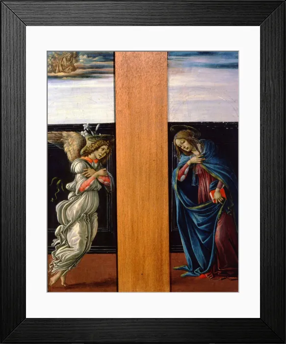 Framed Print : The Annunciate Virgin and Archangel Gabriel, 1490. Artist: Sandro Botticelli Framed Print : The Annunciate Virgin and Archangel Gabriel, 1490. Artist: Sandro Botticelli