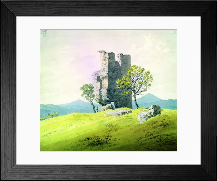 Framed Print : The Castle in Teplitz, late 18th or 19th century. Artist: Caspar David Friedrich Framed Print : The Castle in Teplitz, late 18th or 19th century. Artist: Caspar David Friedrich