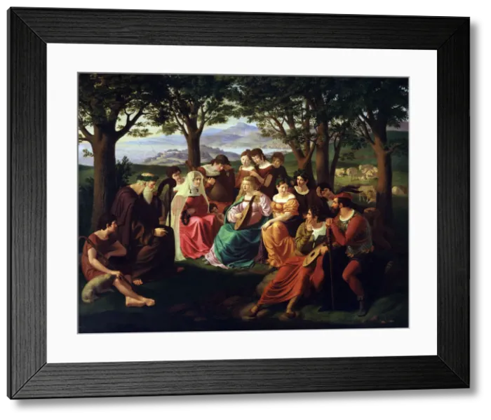 Framed Print : Singers Competition, late 18th or 19th century. Artist: Heinrich Anton Dahling Framed Print : Singers Competition, late 18th or 19th century. Artist: Heinrich Anton Dahling