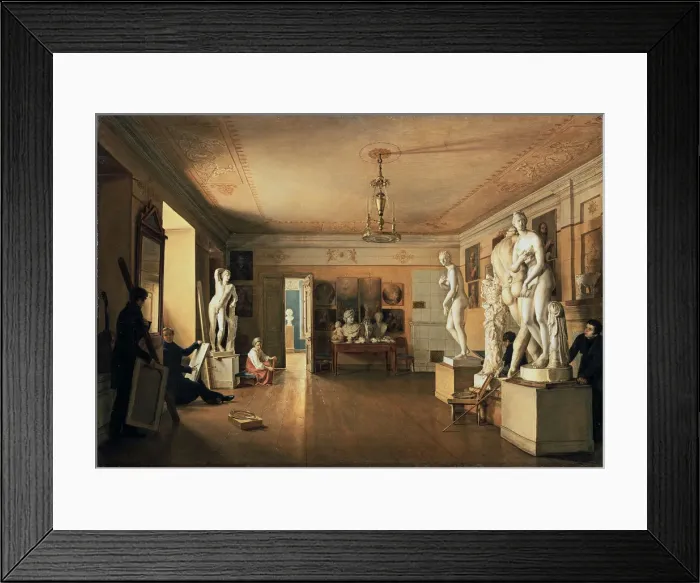 Framed Print : Atelier of the Artist Alexei Venetsianov in St Petersburg, 1827. Artist: Alexander Alexeyev Framed Print : Atelier of the Artist Alexei Venetsianov in St Petersburg, 1827. Artist: Alexander Alexeyev