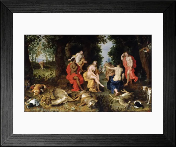 Framed Print : Dianas Rest on the Hunt, late 16th or early 17th century. Artist: Jan Brueghel the Elder Framed Print : Dianas Rest on the Hunt, late 16th or early 17th century. Artist: Jan Brueghel the Elder