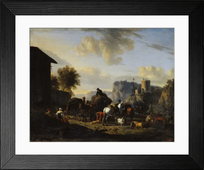 Framed Print : The Rest of the Convoy, 17th century. Artist: Nicolaes Berchem Framed Print : The Rest of the Convoy, 17th century. Artist: Nicolaes Berchem