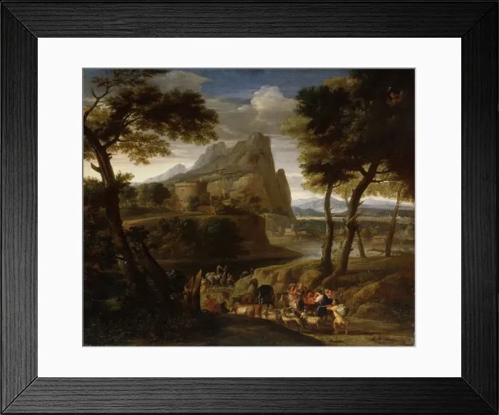 Framed Print : Landscape with Caravan, 17th century. Artist: Gaspard Dughet Framed Print : Landscape with Caravan, 17th century. Artist: Gaspard Dughet