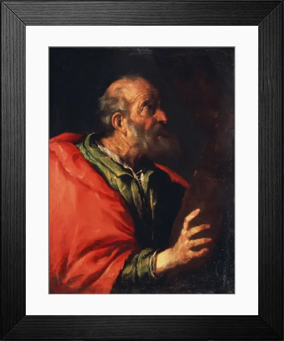 Framed Print : Head of an Old Man (the Apostle Peter?), 17th century. Artist: Bernardo Strozzi Framed Print : Head of an Old Man (the Apostle Peter?), 17th century. Artist: Bernardo Strozzi