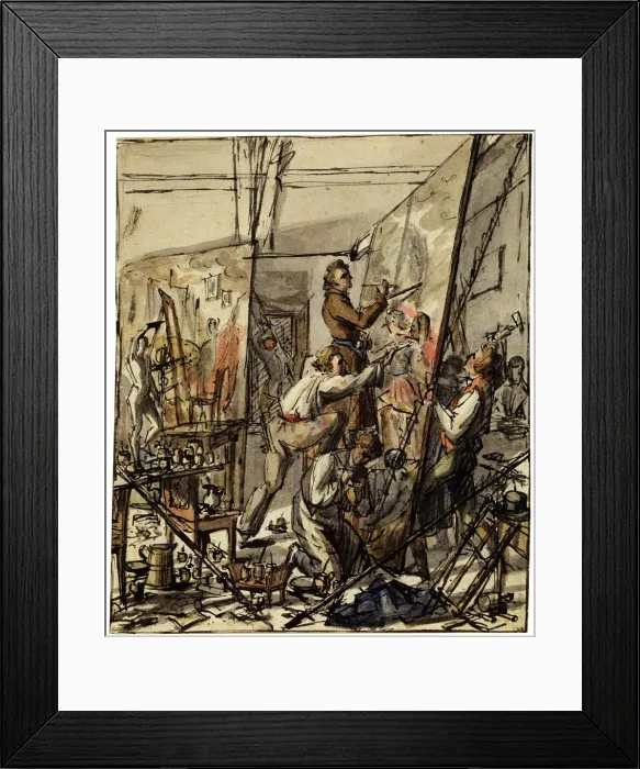 Framed Print : In an Artists Studio, 1820s Framed Print : In an Artists Studio, 1820s