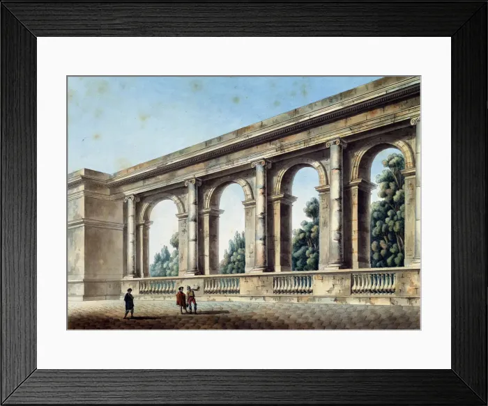 Framed Print : View of an Arched Gallery, c1791-c1794. Artist: Thomas de Thomon Framed Print : View of an Arched Gallery, c1791-c1794. Artist: Thomas de Thomon