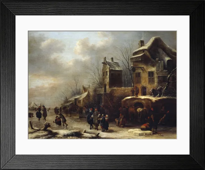 Framed Print : Skating Rink on a River, 1665. Artist: Klaes Molenaer Framed Print : Skating Rink on a River, 1665. Artist: Klaes Molenaer