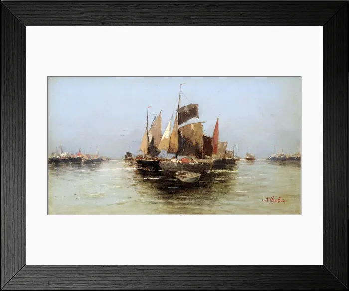 Framed Print : Sailing Boats, late 17th or early 18th century. Artist: Angelo-Maria Costa Framed Print : Sailing Boats, late 17th or early 18th century. Artist: Angelo-Maria Costa