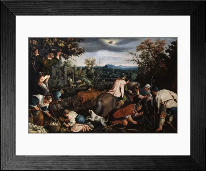 Framed Print : October (from the series The Seasons ), late 16th or early 17th century. Artist: Leandro Bassano Framed Print : October (from the series The Seasons ), late 16th or early 17th century. Artist: Leandro Bassano